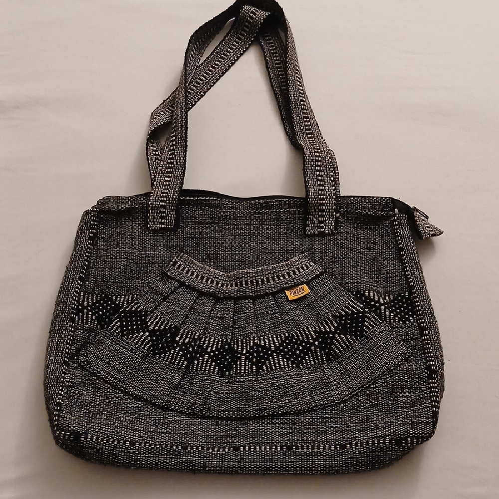 Pinzon Black Woven Tote Bag